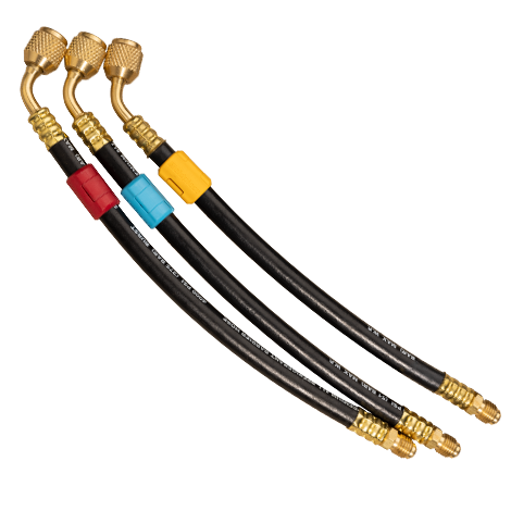 FIELDPIECE - HR3X: Premium Extension Black Hose Set of 3 [200mm Length] with 1/4" Fittings